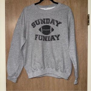Gray “Sunday Funday” Crewneck - Gildan Size M